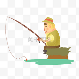 垂钓的图片_河边钓鱼的老年人