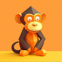 3d卡通猴子图片_3d卡通动物元素猴