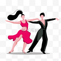 拉丁伦巴舞舞蹈人物卡通