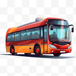 交通工具绘画图片_卡通可爱公交车交通工具