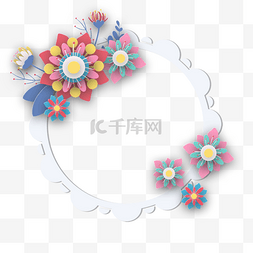 节日装饰图案图片_剪纸花卉创意边框