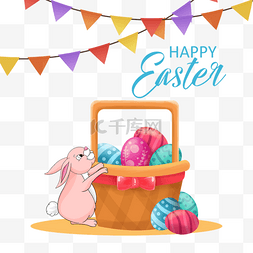 彩蛋粉色图片_粉色兔子彩蛋复活节