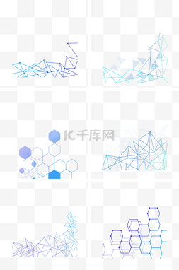 渐变横线装饰横线图片_线性几何科技装饰套图