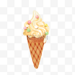 冰淇淋水彩图片_手绘水彩夏天卡通甜筒冰淇淋手账