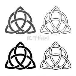 Triquetra 圆形 Trikvetr 结形状三位一