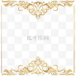 金色婚礼装饰图片_镂空抽象巴洛克金色边框