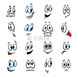 悲伤忧郁的狗图片_卡通人眼快乐、微笑、愤怒、害怕