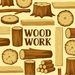 树干和树枝图片_与原木、树干和木板的背景。