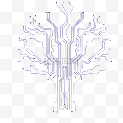 科技感矢量树图片_树状电路图