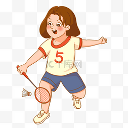 打羽毛球素材图片_夏日球类运动打羽毛球的女孩