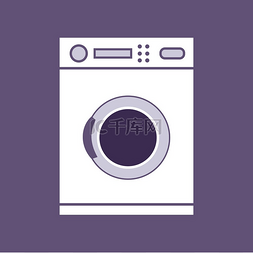 洗衣机插图图片_在孤立的洗衣机。