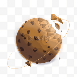 破碎的巧克力曲奇饼食物星球