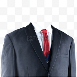 白衬衫摄影图黑西装红领带