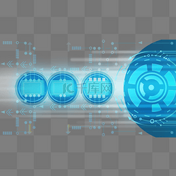 科技未来扁平蓝色电流表盘仪表盘