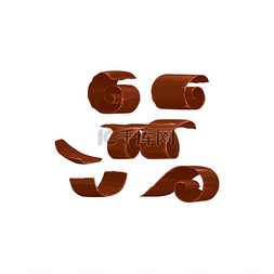 巧克力块图标图片_巧克力屑或甜食碎片隔离的3逼真