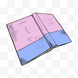 蓝紫色打开的素描书本