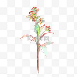 花卉绿图片_c4d酸性玻璃红绿水晶花