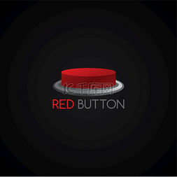 红色按钮模板主题矢量艺术插画。