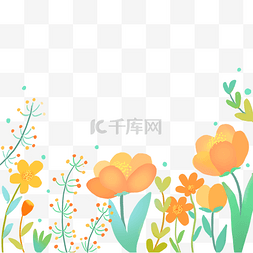 花丛边框图片_春天创意色彩花丛
