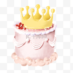 皇冠水彩生日蛋糕