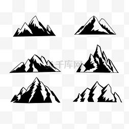 素描山丘图片_美式素描山高山