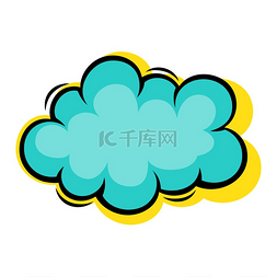 贴纸云的样式化插图用于设计和装