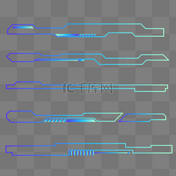 蓝色渐变线条边框图片_渐变科技感线条边框装饰页眉
