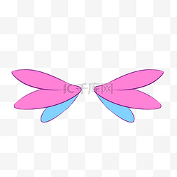 蓝色粉色简约水彩卡通漂亮羽毛翅