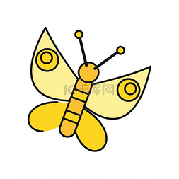 自然中蝴蝶图片_平面中的蝴蝶图标。