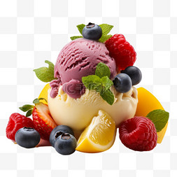 美食美味奶油水果冰激凌甜品
