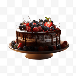 蓝莓巧克力图片_立体巧克力奶油蛋糕