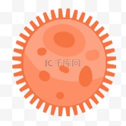 橙色渐变简约形状卡通病毒细菌