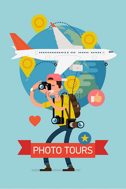 卡通photo图片_Photo tours  detailed poster