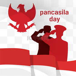 手绘印度尼西亚图片_Hari Lahir Pancasila印度尼西亚Pankasa Re