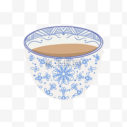 蓝色纹理图案茶杯