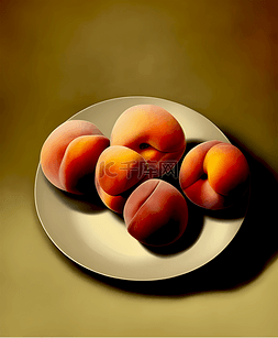 蔬果盘子图片_盘子里的桃子