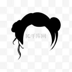 女士丸子头发型图片_黑色女士头发两个丸子头发型