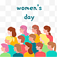 多元化抽象38三八妇女节多人女性群像