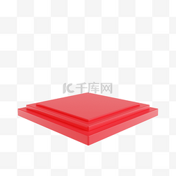 3DC4D立体方形红色展台