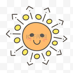 散发着能量的可爱卡通太阳