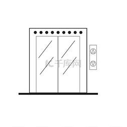 电梯入口图片_电梯线条艺术图标
