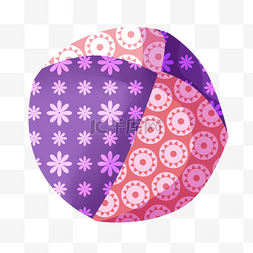 紫色花朵粉色圆圈卡通御手玉