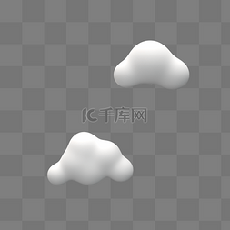 白色立体3d图片_C4D微立体云朵