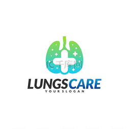 肺保健标志设计概念载体。带健康