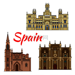 西班牙地标图片_西班牙著名的历史建筑和地标。 