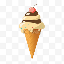 吃甜筒冰淇淋图片_夏天冰爽美味雪糕吃货