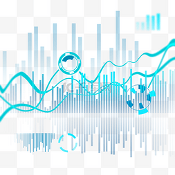科技曲线蓝色商务图片_股票市场走势图大盘柱状分析