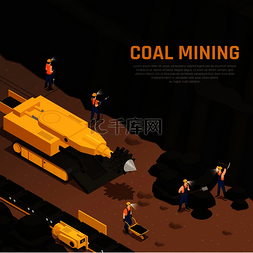 矿工在隧道采煤过程中用钻孔机和