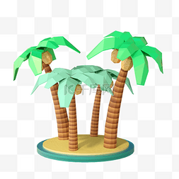 树素材c4d图片_3D夏天夏季椰子树椰树植物树