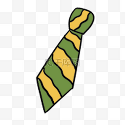 黄绿色卡通领带装饰剪贴画